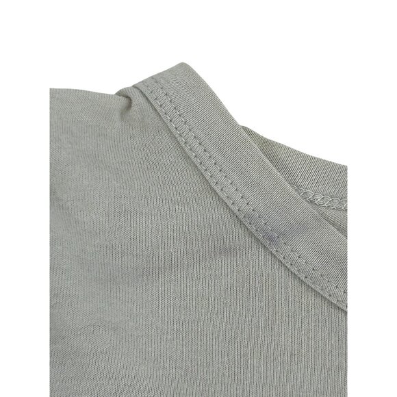 H&M Women Top M Beige Round Neck Short Voluminous Balloon Sleeves Cotton Stretch - Picture 5 of 11